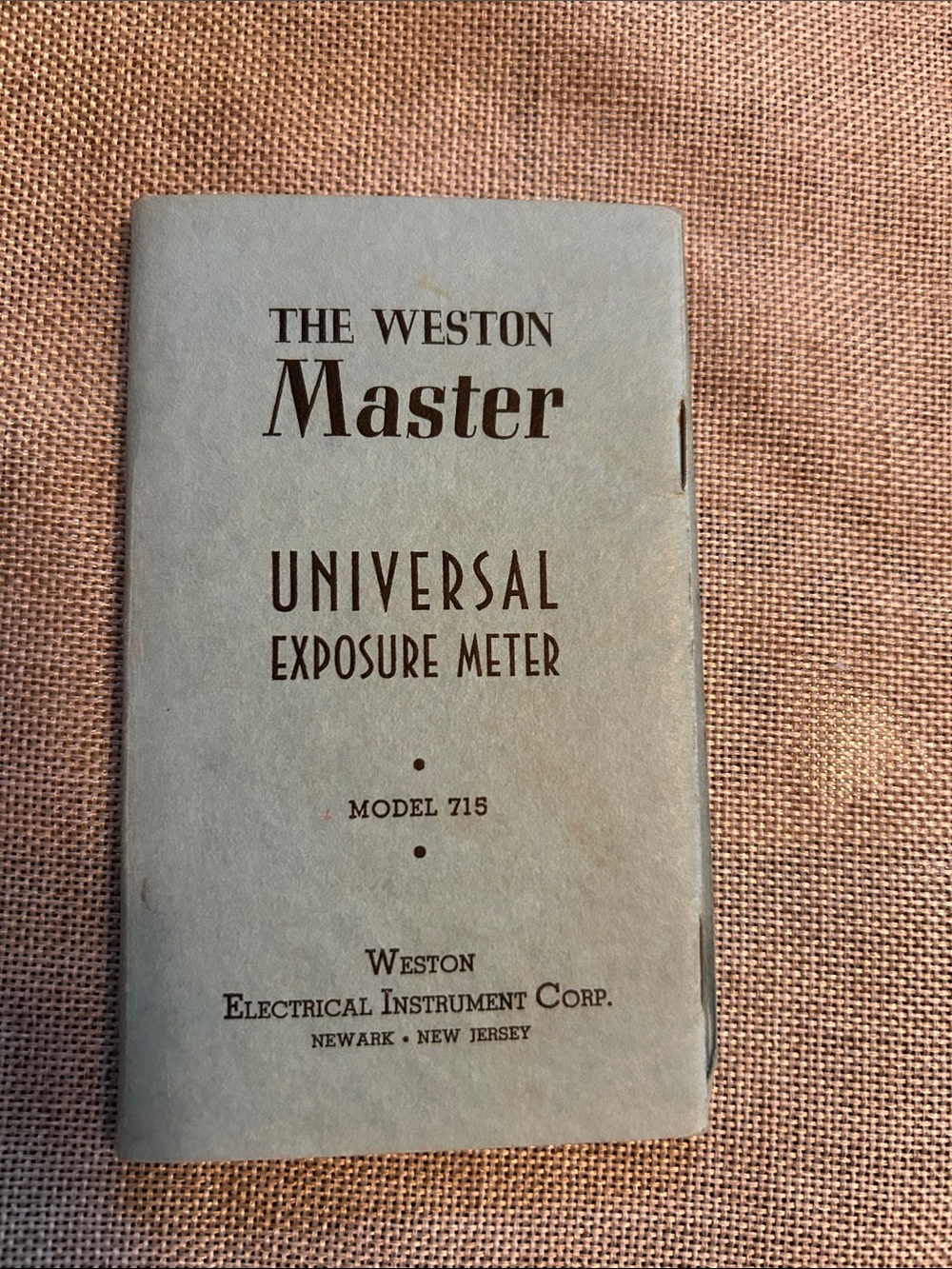 The Weston Master Universal Exposure Meter Model 715 - Light Blue Instructions